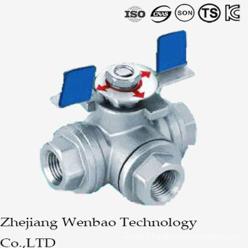 3 Way Casting Female Thread Ball Valve with Reduced Port